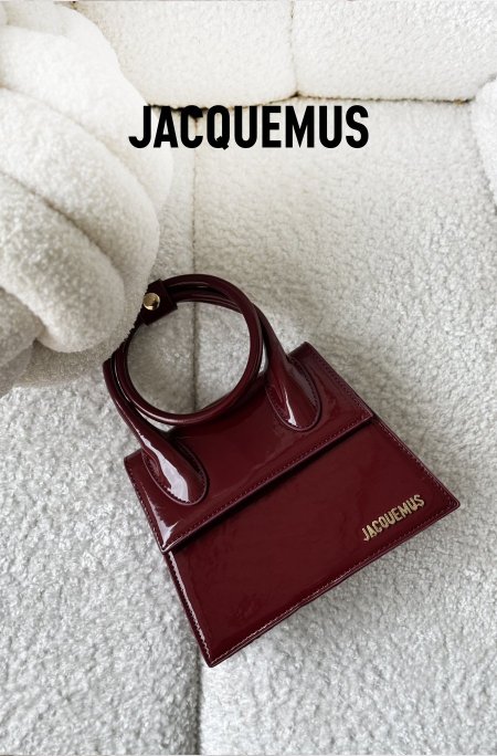 شنطة - Jacquemus shoulder - خمري / لمعة